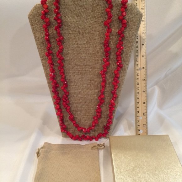 New REAL RED CORAL 60" Endless Strand - Picture 9 of 11